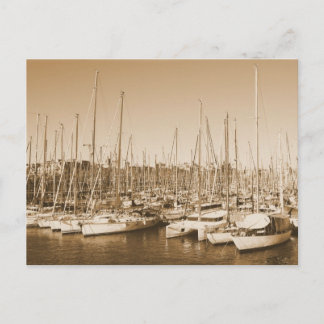 Barcelona Harbour - Segelbåtar - vykort