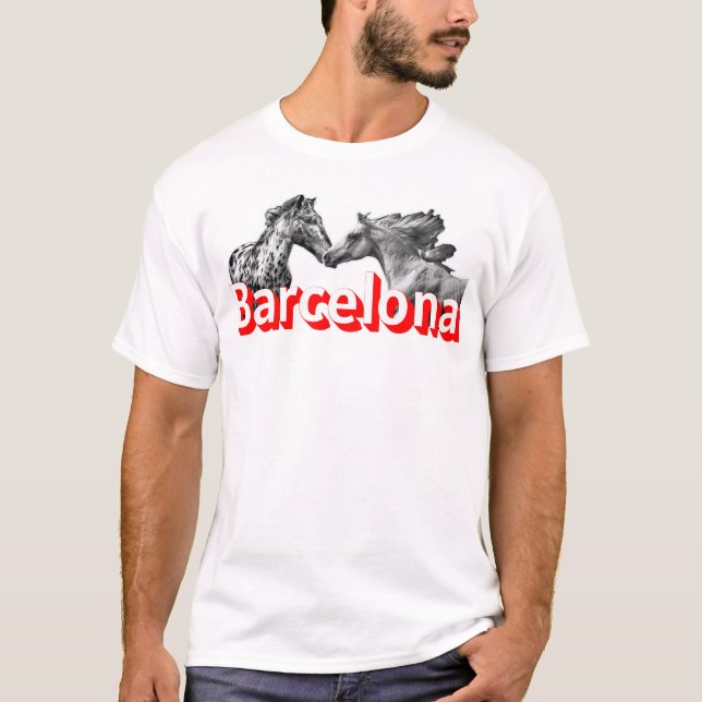 Barcelona, Häst, Fotboll, Resa Kärlek T Shirt (Framsida)