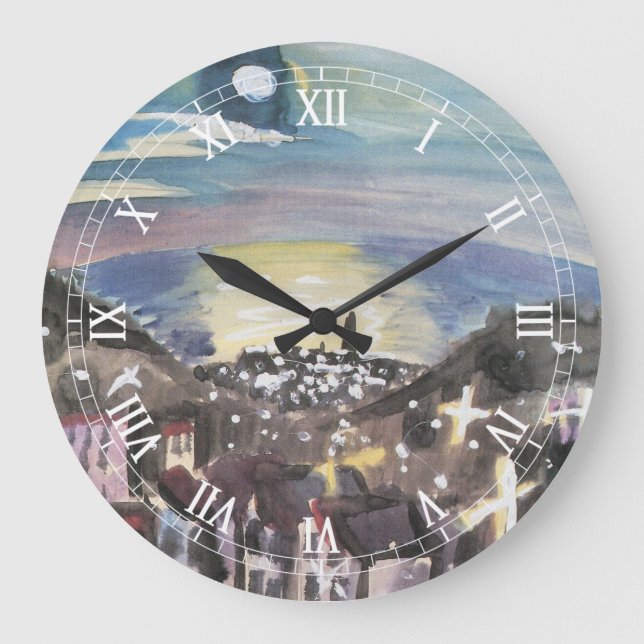 Barcelona i natt av Walter Gramatte Stor Klocka (Framsida)