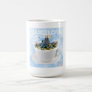 Barcelona i Tekopp - Sagrada Familia Skyline Kaffemugg