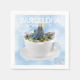 Barcelona i Tekopp - Sagrada Familia Skyline Pappersservett