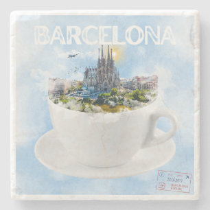 Barcelona i Tekopp - Sagrada Familia Skyline Stenunderlägg