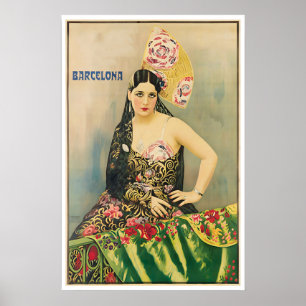 Barcelona konst Spanien Resa Poster Print Spansk