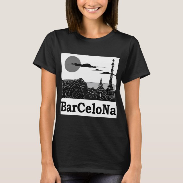 Barcelona kvinna grundläggande T-tröja Tee (Framsida)