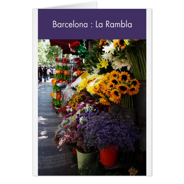 Barcelona: La Rambla Hälsningskort (Framsidan)