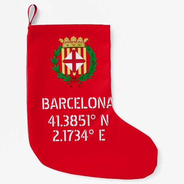 Barcelona Latitud Longitud Vapen   Liten Julstrumpa (Framsidan)