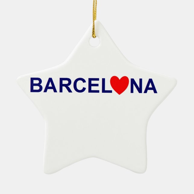 Barcelona love julgransprydnad keramik (Framsidan)