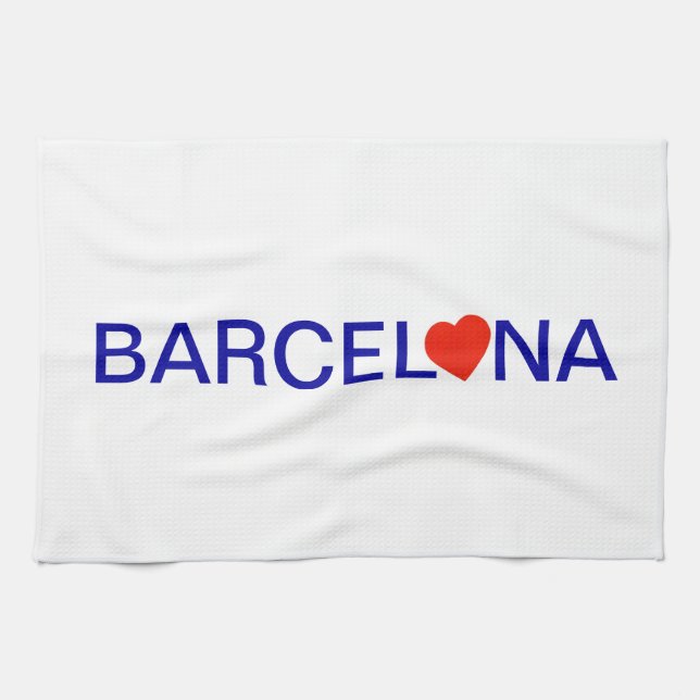 Barcelona love kökshandduk (Horisontell)