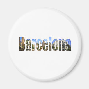 Barcelona med turist- attraktioner i brev magnet