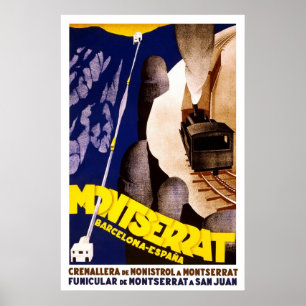 Barcelona Montserrat Spanien Poster