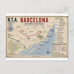 Barcelona Movement Network Postcard R.T.A. Vykort