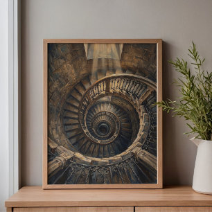 Barcelona Nautilus Spiraltrappa Canvastryck