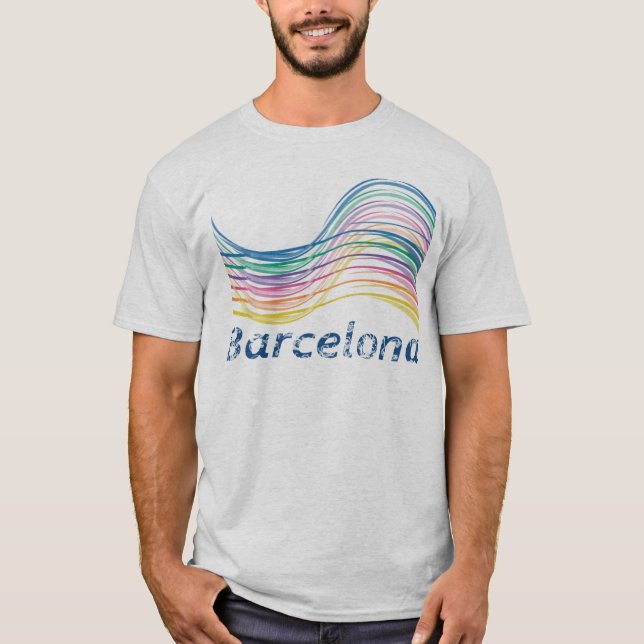 Barcelona Ondas Tee Shirt (Framsida)