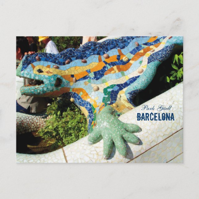 Barcelona Park Guell Mosaics Vykort (Framsida)