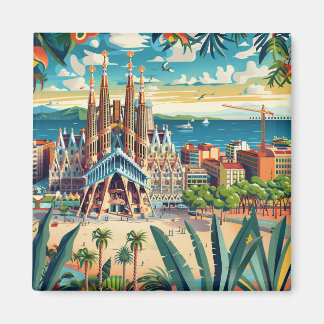 Barcelona, Park Guell, Sagrada Familia, Souvenir Magnet