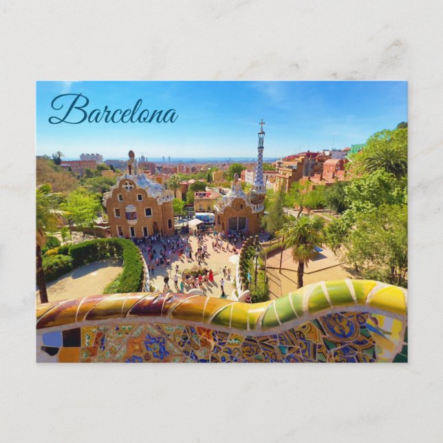 Barcelona Park Guell Vykort (Framsida)