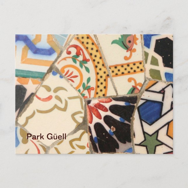 Barcelona parkerar Güell Vykort (Framsida)