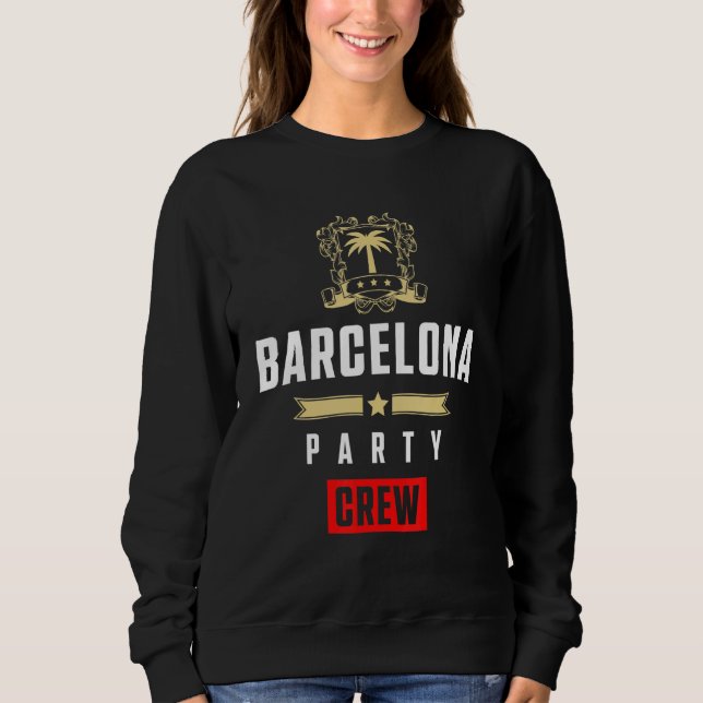 Barcelona Party Crew  Cool Vacation Team T Shirt (Framsida)
