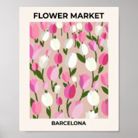 Barcelona Pastel Rosa Tulips på färskvarumarknaden