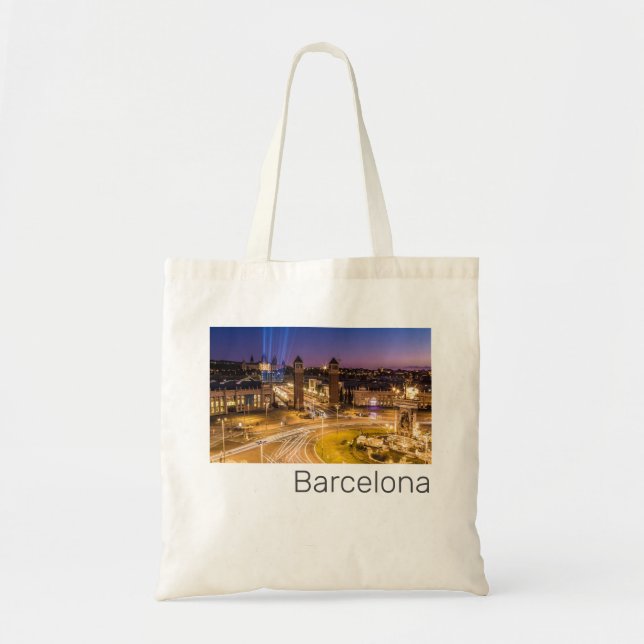 Barcelona Plaza de Espana Catalonia Spain Sunset Tygkasse (Framsidan)