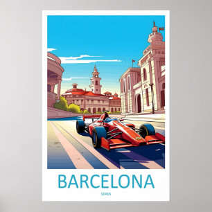 Barcelona Resa Print Vägg Barcelona Circuit Poster