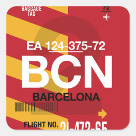 Barcelona - Resemärkes Kvadratiska Klistermärken
