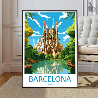 Barcelona Reseminnen Väggkonst Barcelona Vägghänga