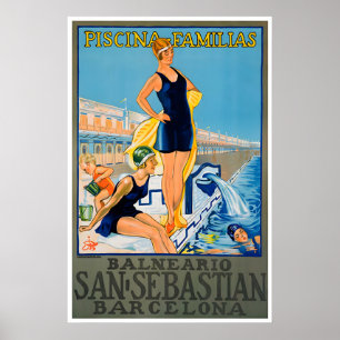 Barcelona Resor Poster San Sebastian Konst Spanien