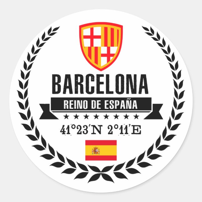 Barcelona Runt Klistermärke (Framsida)