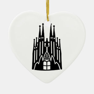 Barcelona Sagrada Familia Julgransprydnad Keramik