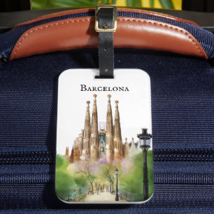 Barcelona Sagrada Família-målning Bagagebricka