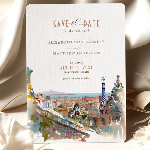Barcelona Save the Date Destination Spain España I Inbjudningar