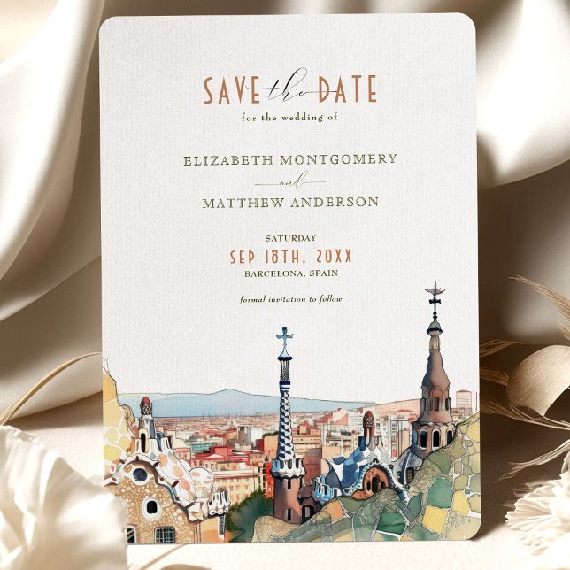 Barcelona Save the Date Destination Spain España I Inbjudningar (Skapare uppladdad)