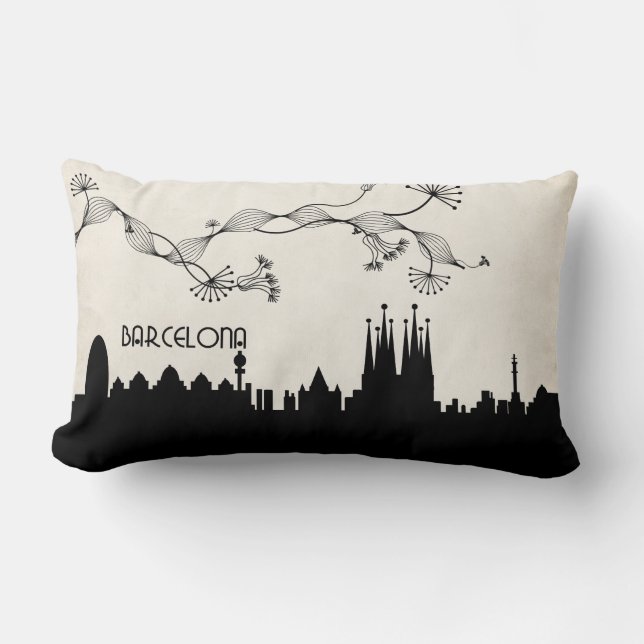 Barcelona skyline deco lumbarkudde (Framsida)