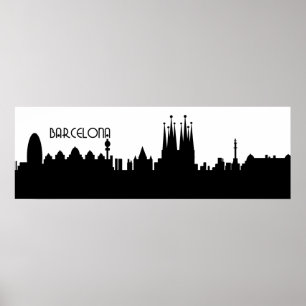 Barcelona skyline deco poster