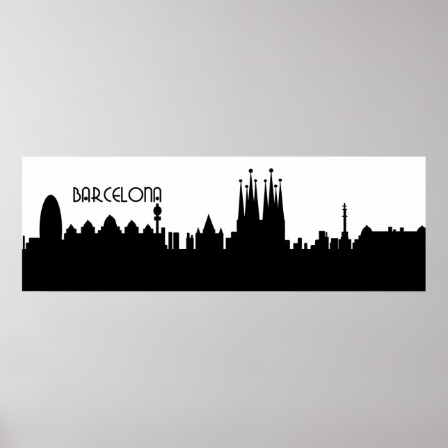 Barcelona skyline deco poster (Framsidan)