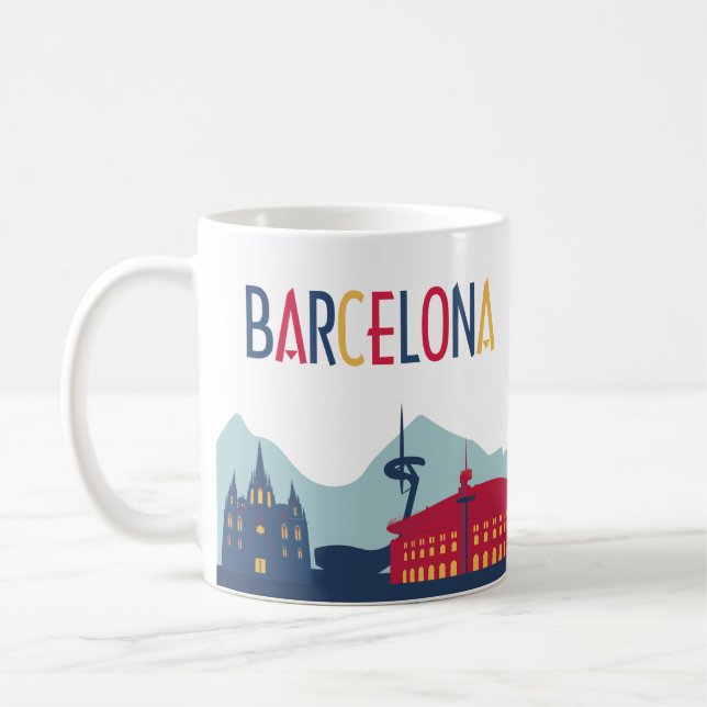Barcelona Skyline Kaffemugg (Vänster)