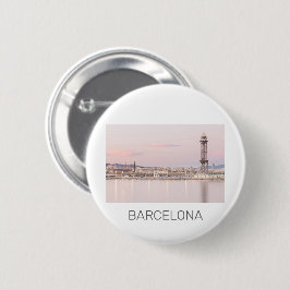 Barcelona Skyline Sunset Catalanonia Spanien Knapp