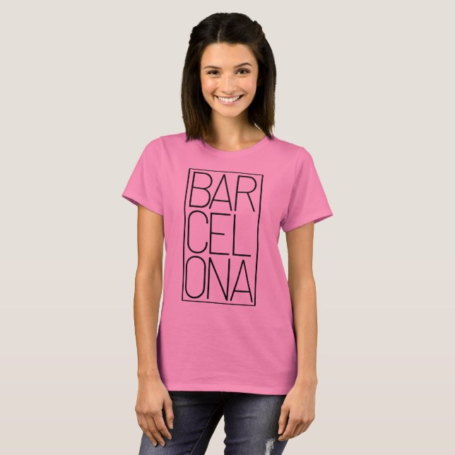 Barcelona Souvenir visiting Catalonia Spain T Shirt (Hel framsida)