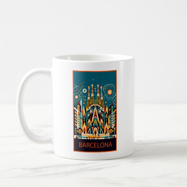 Barcelona Spain Art Deco Kaffemugg (Vänster)
