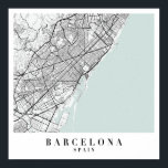 Barcelona Spain Blue Vatten Street Karta Poster<br><div class="desc">Barcelona Spain Blue Vatten Street Karta</div>