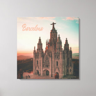 Barcelona Spain Church Canvastryck