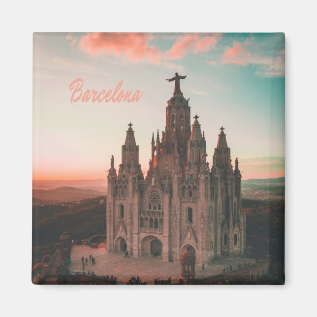Barcelona Spain Church Magnet (Framsidan)
