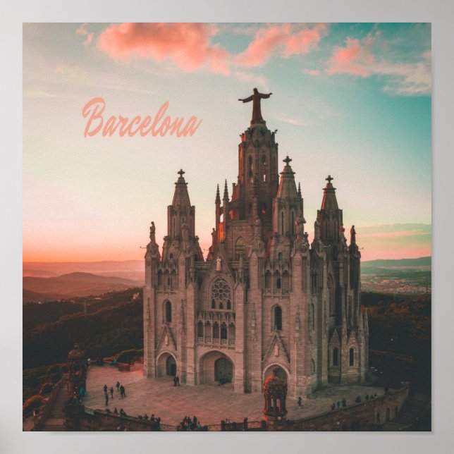 Barcelona Spain Church Poster (Framsidan)