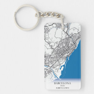 Barcelona Spain City Karta Travel Simple Minimal