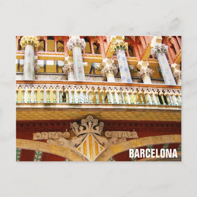 Barcelona Spain Colorful Spain Architecture Vykort (Framsida)