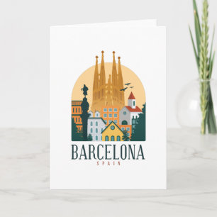 Barcelona Spain Cute Spansk resegåva City Kärlek Kort