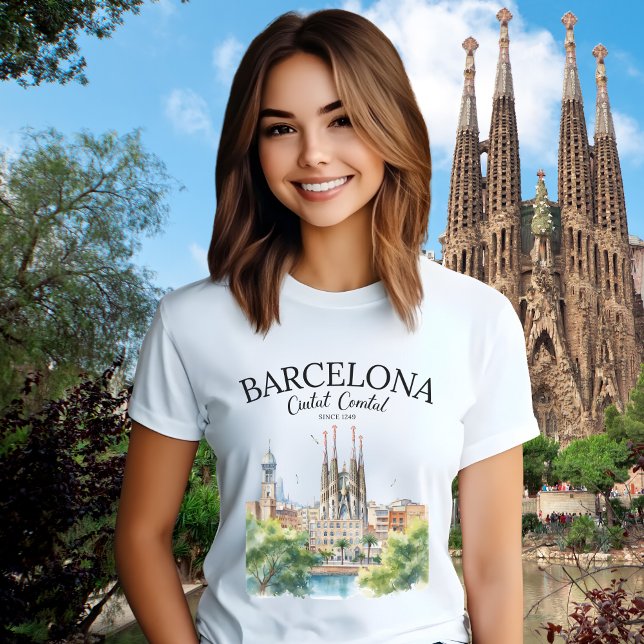 Barcelona Spain – Iconic Cathedral T Shirt (Skapare uppladdad)