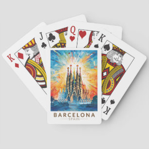 Barcelona Spain La Sagrada Familia Travel Art Casinokort
