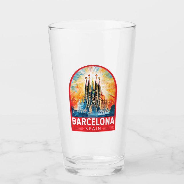 Barcelona Spain La Sagrada Familia Travel Art Glaskopp (Framsida)
